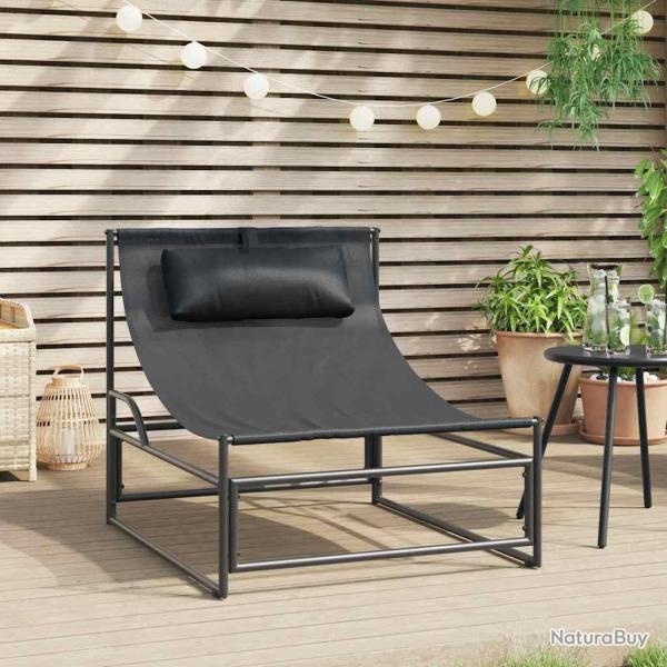 Chaise longue anthracite, en acier et textil�ne, pour le jardin, 87 � 74 � 73 cm