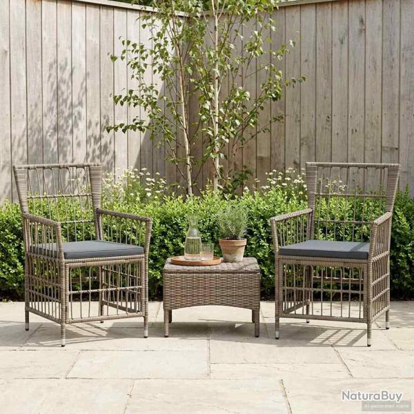 Chaises, 2 pi�ces, grises, pour le jardin