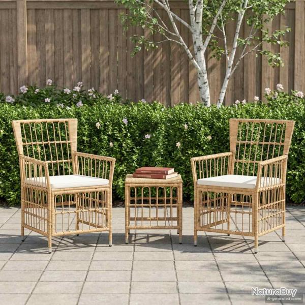 Chaises, 2 pi�ces, naturelles, pour le jardin
