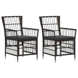 Chaises, 2 pi&egrave;ces, noires, pour le jardin