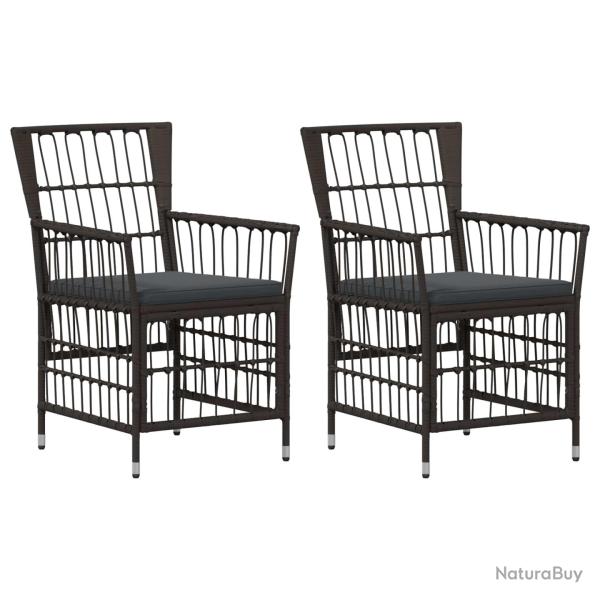 Chaises, 2 pi�ces, noires, pour le jardin