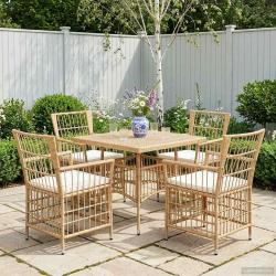 Chaises, 4 pi&egrave;ces, naturelles, pour le jardin