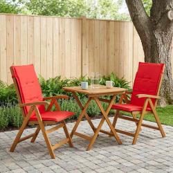 Chaises inclinables, 2 pi&egrave;ces, en bois d'acacia massif, naturelles, pour le jardin