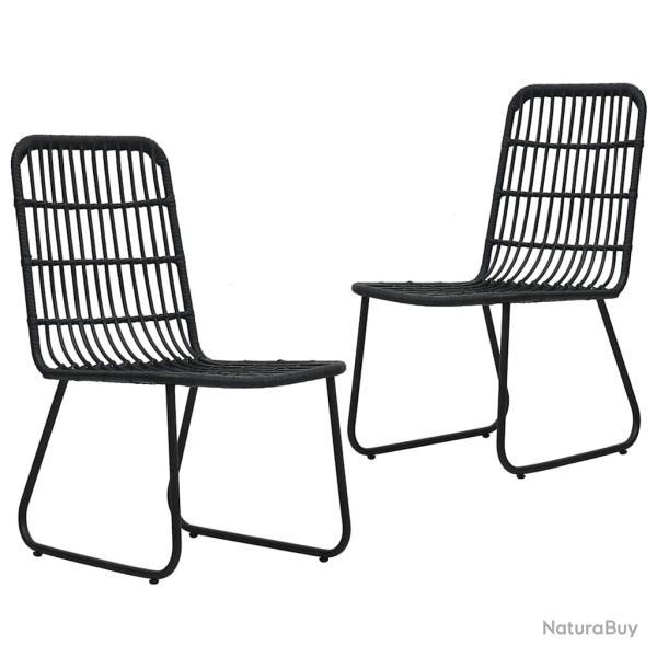 Chaises, 2 pi�ces, en r�sine tress�e, noires