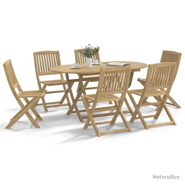 Chaises pliantes, lot de 6, en bois d'acacia massif, 48,5 � 57 � 90 cm