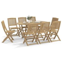 Chaises pliantes, lot de 8, en bois d'acacia massif, 48,5 &times; 57 &times; 90 cm