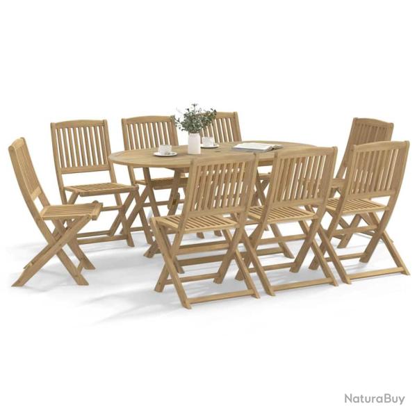 Chaises pliantes, lot de 8, en bois d'acacia massif, 48,5 � 57 � 90 cm