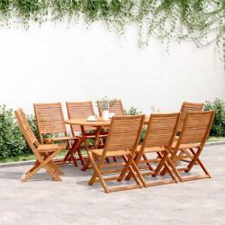 Chaises pliantes, 8 pi&egrave;ces, en bois d'acacia massif, pour le jardin, 51 &times; 66 &times; 95 cm