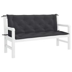 Coussin de banc noir en tissu Oxford, 150 &times; (50 + 50) &times; 7 cm