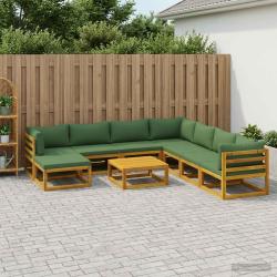 Ensemble de canap&eacute;s, 9 pi&egrave;ces, bois d'acacia massif naturel, pour le jardin