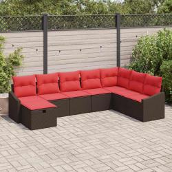 Ensemble de canap&eacute; 8 pi&egrave;ces, en rotin synth&eacute;tique PE, pour le jardin