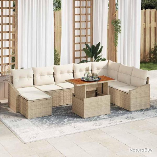 Ensemble de canap� de 9 pi�ces, beige et cr�me, pour la cuisine