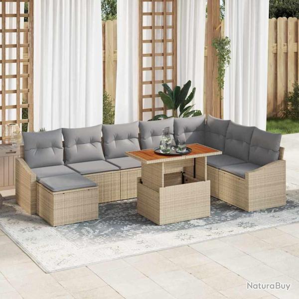 Ensemble de canap� de 9 pi�ces, beige et gris, pour la cuisine