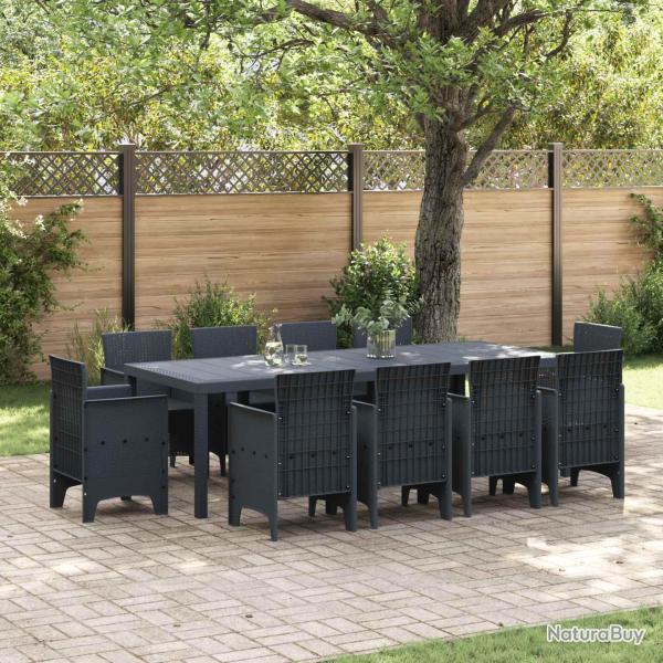 Ensemble de salle � manger, 11 pi�ces, anthracite