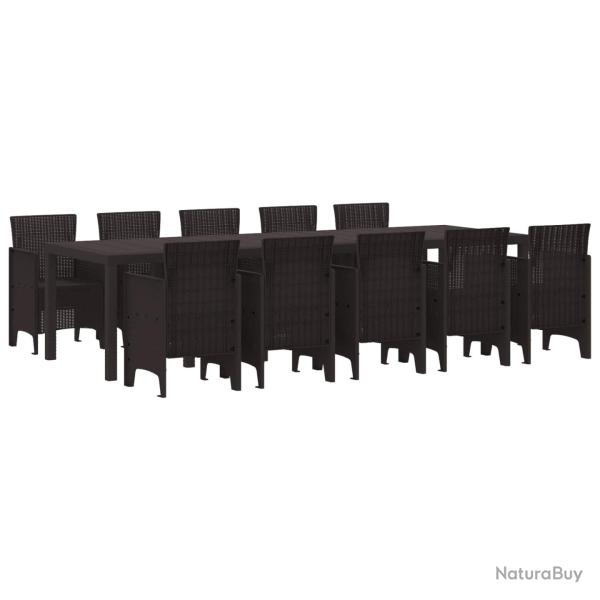Ensemble de salle � manger 11 pi�ces, rotin, marron