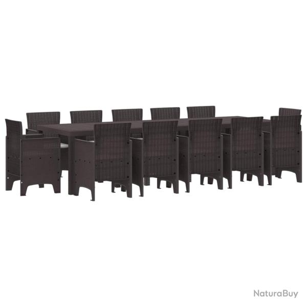Ensemble de salle � manger, 13 pi�ces, rotin et coussin