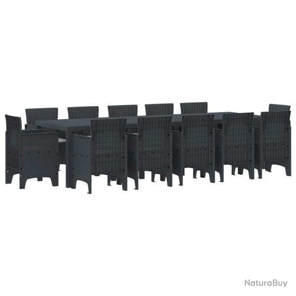 Ensemble de salle � manger 13 pi�ces, rotin et polyester