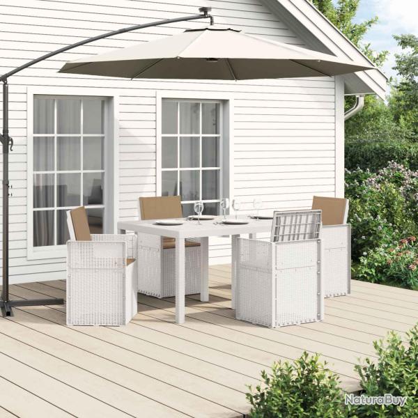Ensemble de salle � manger, 5 pi�ces, blanc et taupe, PP