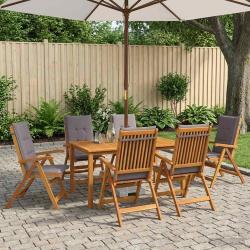 Ensemble de salle &agrave; manger pour 6 places, naturel, pour le jardin