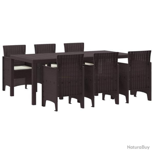 Ensemble de salle � manger, 7 pi�ces, marron