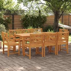 Ensemble de salle &agrave; manger, 9 pi&egrave;ces, 8 places, marron