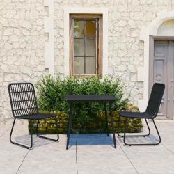 Ensemble &agrave; manger d'ext&eacute;rieur, 3 pi&egrave;ces, en r&eacute;sine tress&eacute;e et verre, pour le jardin