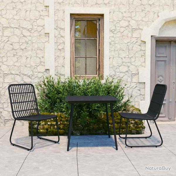 Ensemble � manger d'ext�rieur, 3 pi�ces, en r�sine tress�e et verre, pour le jardin