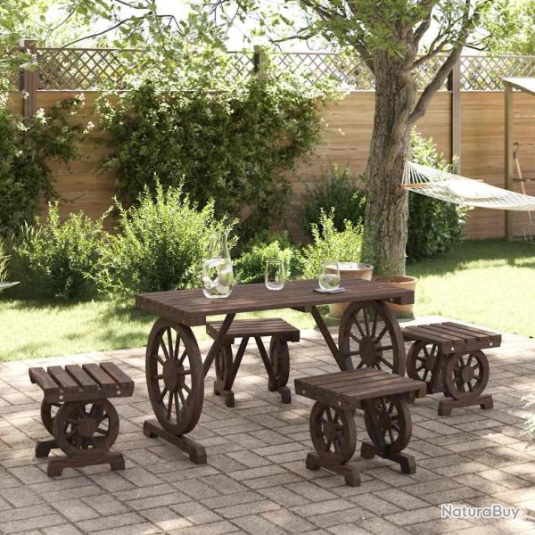 Ensemble � manger de 5 pi�ces, bois de sapin massif, pour la salle � manger