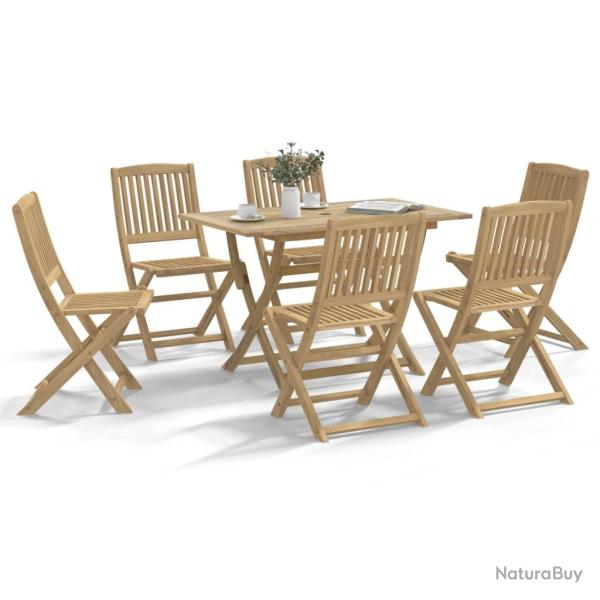 Ensemble � manger de 7 pi�ces, bois d'acacia solide, pour la cuisine
