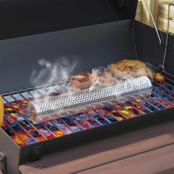 Grill ext&eacute;rieur en acier noir, 104 &times; 58 &times; 114 cm