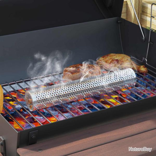 Grill ext�rieur en acier noir, 104 � 58 � 114 cm