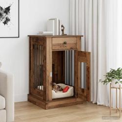 Meuble cage pour chien, bois ancien, 50 &times; 47,5 &times; 80 cm