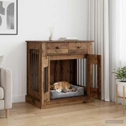Meuble cage pour chien, bois ancien, 80 &times; 47,5 &times; 80 cm
