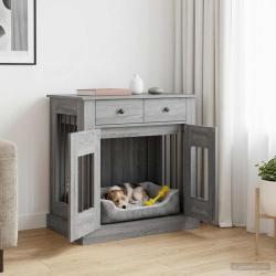 Meuble cage pour chien, gris, 80 &times; 47,5 &times; 80 cm