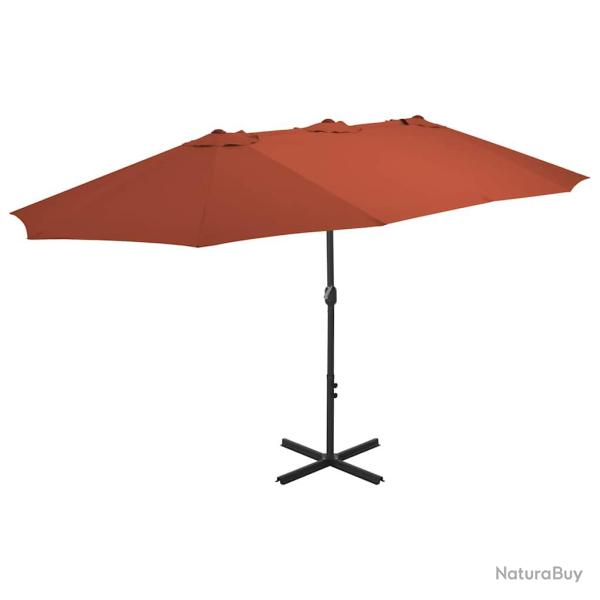 Parasol avec poteau en aluminium, terre cuite, pour la terrasse
