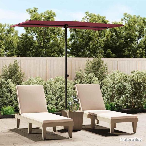 Parasol, m�t en aluminium, rouge bordeaux, pour la terrasse, 180 � 110 cm