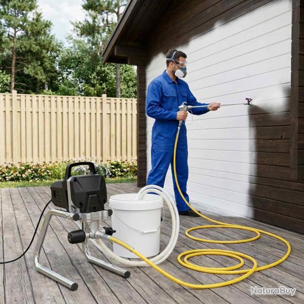 Pistolet � peinture sans air, noir, acier et plastique