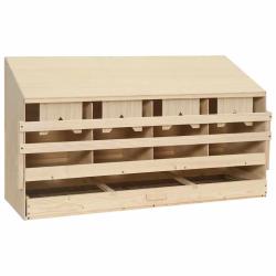 Pondoir 4 compartiments en bois de pin massif, pour le poulailler, 106 &times; 40 &times; 59 cm