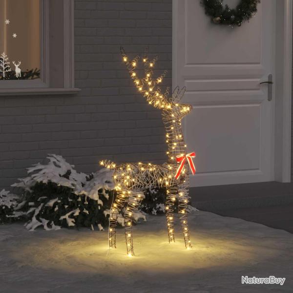 Renne 3D, 140 LED, en rotin, blanc chaud, 70 � 41 � 128 cm