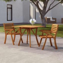 Table en bois d'acacia solide pour la cuisine, 85 &times; 85 &times; 75 cm