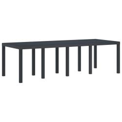 Table anthracite en polyrotin pour la cuisine, 250 &times; 100 &times; 73 cm