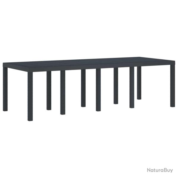 Table anthracite en polyrotin pour la cuisine, 250 � 100 � 73 cm
