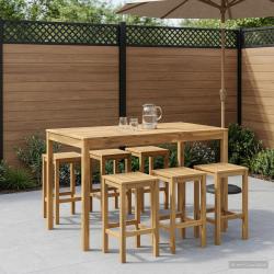 Table de bar, blanc, pour le jardin, 147 &times; 88,5 &times; 105 cm