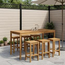 Table de bar, blanc, pour le jardin, 180 &times; 88,5 &times; 105 cm