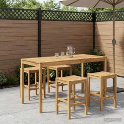 Table de bar, blanc, pour le jardin, 196 &times; 80,5 &times; 105 cm