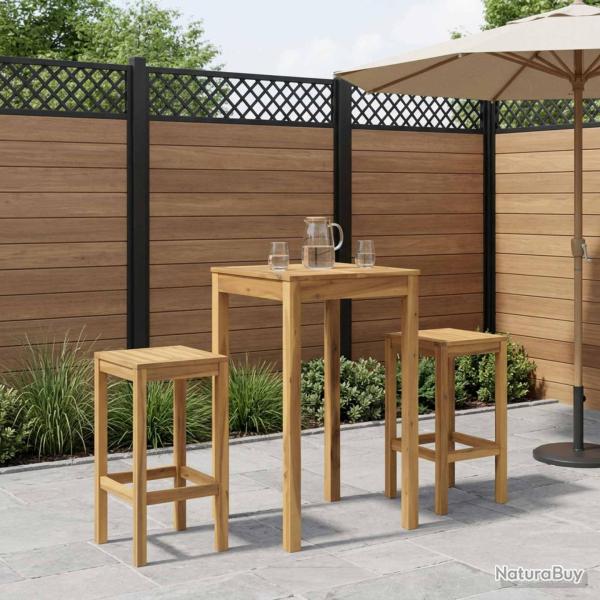 Table de bar, blanc, pour le jardin, 60 � 60,5 � 105 cm
