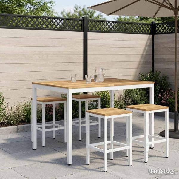 Table de bar blanche, pour le jardin, 110 � 108,5 � 105 cm