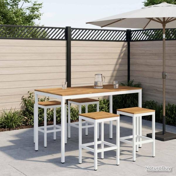 Table de bar blanche, pour le jardin, 141 � 80,5 � 105 cm
