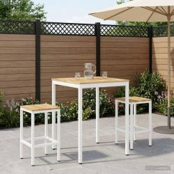 Table de bar blanche, pour le jardin, 80 &times; 80,5 &times; 105 cm