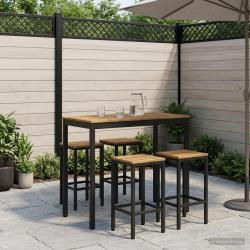 Table de bar, blanche et noire, pour le jardin
